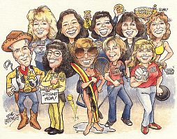 Color Full Body Group Caricature