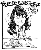 B/w full body single caricature
